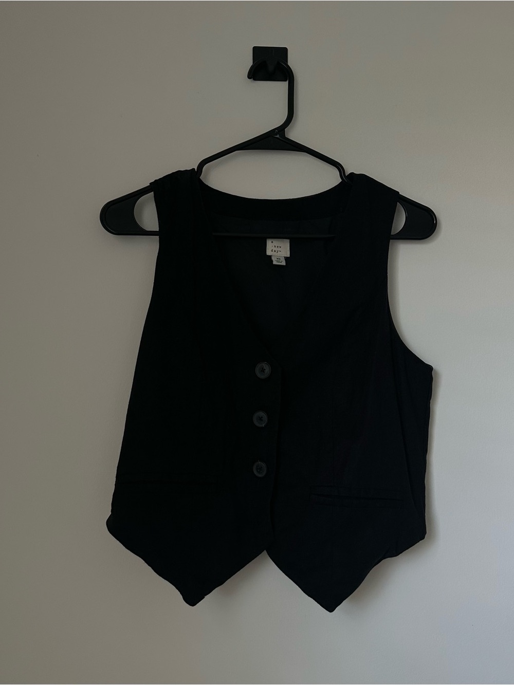 Target Black Linen Button Front Vest